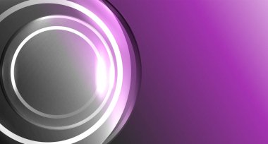 Metnin ya da ürün sunumu için neon cam daire telif alanı geometrik arkaplan. Duvar kağıdı, bayrak, arkaplan, kart, kitap illüstrasyonu için vektör illüstrasyonu, iniş sayfası