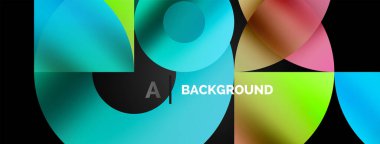 Çember ve üçgen soyut arkaplan. Yaratıcı teknoloji, dijital sanat, sosyal iletişim ve modern bilim kavramı. Posterler, kapaklar, afişler, broşürler ve web siteleri için ideal