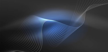 Soyut arkaplan neon dalgası. Duvar kağıdı, afiş, arkaplan, iniş sayfası, duvar resimleri, davetiyeler, posterler için yüksek teknoloji tasarımı