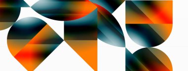 Minimalizm, gradyan cazibesiyle buluşur. Geometrik şekiller sakin bir arka planda birbirine dolanır. İnce renkler birleşir, dinamik bir tuval oluşturur, modern estetiğin kanıtıdır.