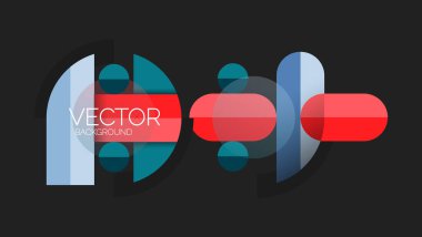Soyut arkaplan, geometrik asgari yuvarlak şekiller ve dairelerin bileşimi