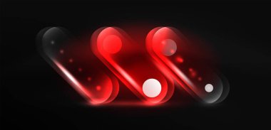 Soyut parlak neon ışıklı tekno daireler arka planı