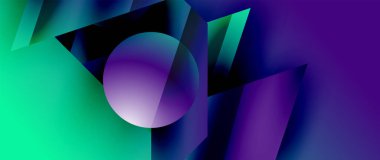 Birbirine kenetlenmiş üçgenler ve dairelerden oluşan büyüleyici soyut arkaplan, hem zerafet hem de modernlik saçan şaşırtıcı şekiller ve desenler oluşturur.