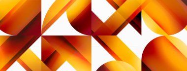 Gradyan renk üçgenleri ve beyaz daireler. Dinamik karışım büyüleyici görsel etki yaratıyor. Dijital tasarımlar, sunumlar, web sitesi afişleri, sosyal medya paylaşımları için geometrik arkaplan