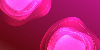 Parlak efektli, şeffaf, akışkan sıvı şekilleri geometrik arka plan. Dalgalı çizgiler yuvarlak. Duvar kağıdı, bayrak, arkaplan, kart, kitap illüstrasyonu için vektör illüstrasyonu, iniş sayfası