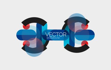 Soyut arkaplan, geometrik asgari yuvarlak şekiller ve dairelerin bileşimi