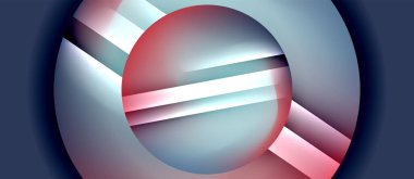 Parlak metal parlayan daireler geometrik arka plan. Asgari soyut kompozisyon. Duvar kağıdı, bayrak, arkaplan, kart, kitap illüstrasyonu için vektör illüstrasyonu, iniş sayfası