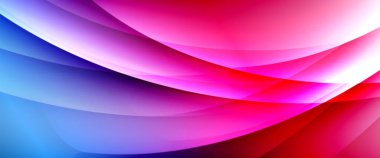 Değişken renk arkaplanındaki dinamik dalgalar. Duvar kağıdı, bayrak, arkaplan, kart, kitap illüstrasyonu için vektör illüstrasyonu, iniş sayfası