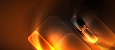 Metin veya ürün sunumu için neon cam şekilleri geometrik arkaplan. Duvar kağıdı, bayrak, arkaplan, kart, kitap illüstrasyonu için vektör illüstrasyonu, iniş sayfası