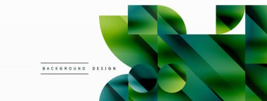 Vektör arkaplanı. Minimalist geometrik arkaplan daireler ve şekillerle süslenmiş. Dijital tasarımlar, sunumlar, web sitesi afişleri, sosyal medya paylaşımları için yaratıcılığı davet eden soyut sanat