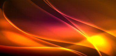 Neon ışıklarının ruhani parıltısında dinamik dalgalar. Hareket akışkanlığı ile neonun ışıl ışıl cazibesini birleştiren kavram, hem canlılığı hem de gelecekteki karmaşıklığı somutlaştıran büyüleyici arka plan.