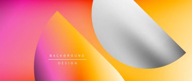 Posterler, kapaklar, afişler, broşürler, web siteleri için parlak renk çemberi ve yuvarlak element minimal geometrik soyut arkaplan