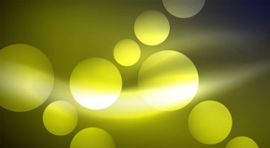 Parlak Işık Neon Baloncuk Çemberleri. Duvar kağıdı, bayrak, arkaplan, kart, kitap illüstrasyonu için vektör illüstrasyonu, iniş sayfası