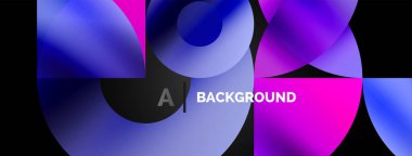 Eğimli soyut yuvarlak geometrik şekiller. Yaratıcı teknoloji, dijital sanat, sosyal iletişim ve modern bilim kavramı. Posterler, kapaklar, afişler, broşürler ve web siteleri için ideal