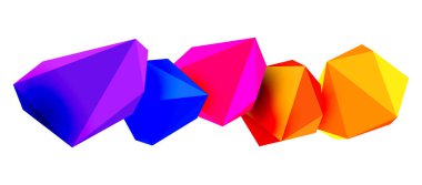 Soyut düşük polyester taş tasarımı. Geometrik 3d vektör tasarım ögesi