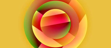 Parlak metal parlayan daireler geometrik arka plan. Asgari soyut kompozisyon. Duvar kağıdı, bayrak, arkaplan, kart, kitap illüstrasyonu için vektör illüstrasyonu, iniş sayfası