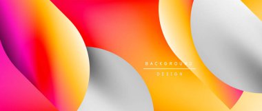 Posterler, kapaklar, afişler, broşürler, web siteleri için parlak renk çemberi ve yuvarlak element minimal geometrik soyut arkaplan