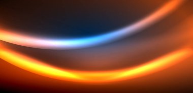 Neon ışıklarının ruhani parıltısında dinamik dalgalar. Hareket akışkanlığı ile neonun ışıl ışıl cazibesini birleştiren kavram, hem canlılığı hem de gelecekteki karmaşıklığı somutlaştıran büyüleyici arka plan.