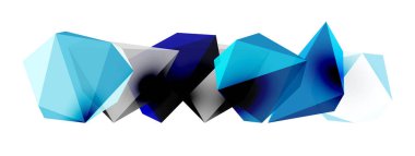 Düşük-polyester üçgenlerden inşa edilmiş geometrik üç boyutlu şekillere sahip modern ve şık bir arka plan, çağdaş tasarımlar için mükemmel.