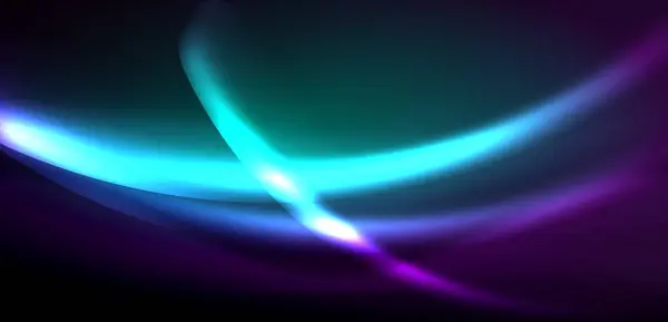 Dynamische Wellen Ätherischen Schein Von Neonlichtern Konzept Vereint Fließende Bewegung — Stockvektor