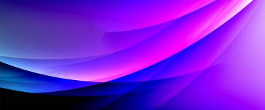 Değişken renk arkaplanındaki dinamik dalgalar. Duvar kağıdı, bayrak, arkaplan, kart, kitap illüstrasyonu için vektör illüstrasyonu, iniş sayfası