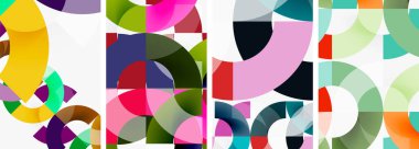 Yuvarlak çizgiler ve posterler. Duvar kağıdı, bayrak, arkaplan, kart, kitap illüstrasyonu için vektör illüstrasyonu, iniş sayfası