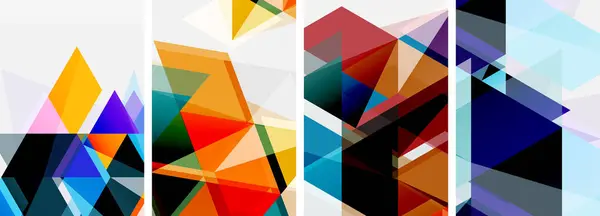 Triángulos Brillantes Coloridos Con Varios Colores Transparencias Ilustración Vectorial Para — Archivo Imágenes Vectoriales
