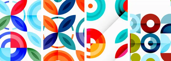 Cercles Anneaux Milieux Géométriques Affiches Pour Papier Peint Carte Visite — Image vectorielle