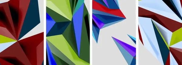 Carteles Mosaico Polietileno Bajo Triángulo Ilustración Vectorial Para Fondo Pantalla — Vector de stock