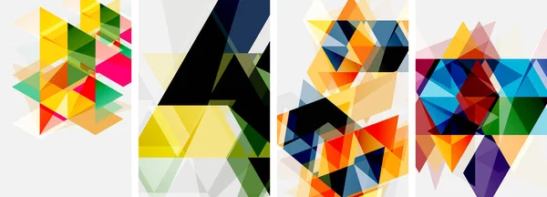 Triangoli Luminosi Colorati Con Vari Colori Trasparenze Illustrazione Vettoriale Carta — Vettoriale Stock