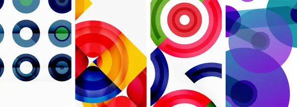 Elementos Geométricos Redondos Círculos Design Fundo Para Papel Parede Cartão — Vetor de Stock