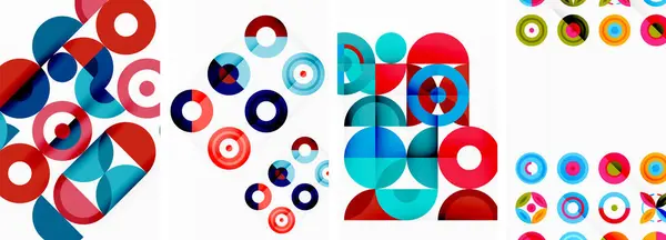 Круглые Геометрические Элементы Круги Дизайне Фона Обоев Визитной Карточки Обложки — стоковый вектор