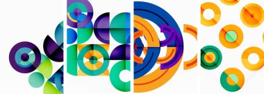 Çemberler ve halkalar geometrik arka planlar. Duvar kağıdı, kartvizit, kapak, poster, afiş, broşür, başlık, web sitesi posterleri