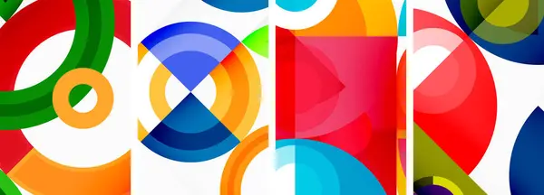 Elementos Geométricos Redondos Círculos Design Fundo Para Papel Parede Cartão — Vetor de Stock