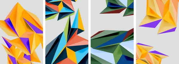 Carteles Mosaico Polietileno Bajo Triángulo Ilustración Vectorial Para Fondo Pantalla — Archivo Imágenes Vectoriales