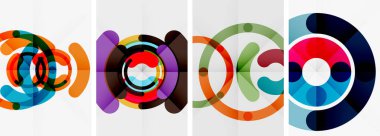 Çizgi tasarım çember posterleri. Duvar kağıdı, bayrak, arkaplan, kart, kitap illüstrasyonu için vektör illüstrasyonu, iniş sayfası