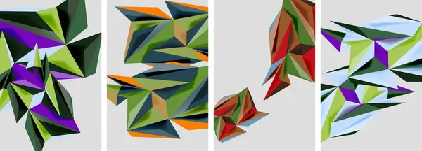 Carteles Mosaico Polietileno Bajo Triángulo Ilustración Vectorial Para Fondo Pantalla — Vector de stock