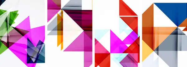 一组抽象的随机三角形构图背景 用于墙纸 小册子 网站的矢量插图 — 图库矢量图片