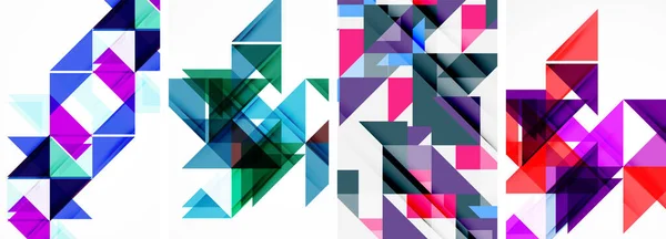 Ensemble Arrière Plans Abstraits Composition Triangle Aléatoire Illustration Vectorielle Pour — Image vectorielle