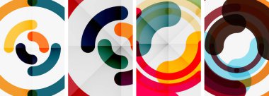 Çizgi tasarım çember posterleri. Duvar kağıdı, bayrak, arkaplan, kart, kitap illüstrasyonu için vektör illüstrasyonu, iniş sayfası