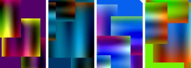 Renkli metal kare soyut poster arkaplanı