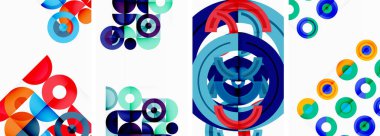 Duvar kâğıdı, kartvizit, kapak, poster, afiş, broşür, başlık, web sitesi için arka planda yuvarlak geometrik elemanlar ve daireler