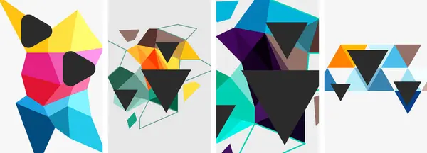 Triangle Geometric Abstract Backgrounds Vector Illustration Wallpaper Banner Background Card — Stock Vector