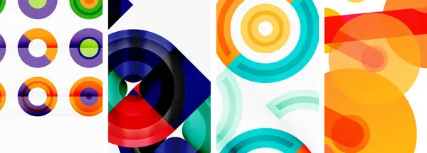 Cirkels Ringen Geometrische Achtergronden Posters Voor Behang Visitekaartje Omslag Affiche — Stockvector
