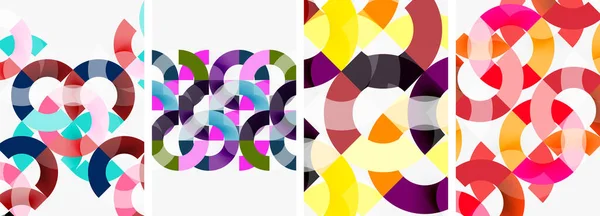 Set Von Runden Linien Und Kreisen Plakathintergründe Vektor Illustration Für — Stockvektor