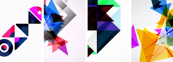 Set Van Kleurrijke Driehoek Poster Cover Template Achtergronden Vector Illustratie — Stockvector