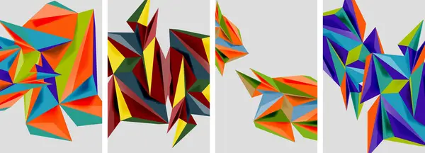 Triangle Low Poly Mosaic Posters Vektorová Ilustrace Pro Tapetu Banner — Stockový vektor