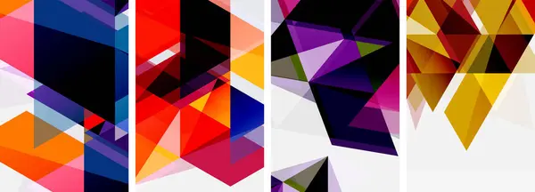 Bunte Helle Dreiecke Verschiedenen Farben Und Transparenzen Vektor Illustration Für — Stockvektor