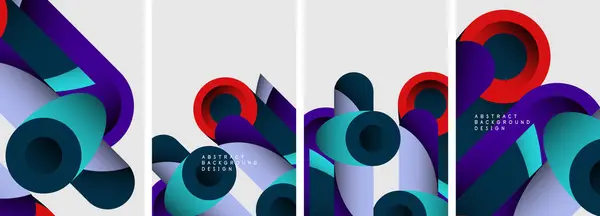 Abstrakte Runde Formen Und Kreise Plakatentwürfe Vektor Illustration Für Wallpaper — Stockvektor