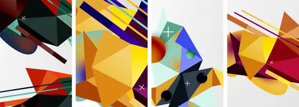 Geometrische Elemente Abstrakten Plakatkompositionen Vektor Illustration Für Wallpaper Banner Hintergrund — Stockvektor